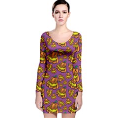 1pattern Halloween Colorfuljack Icreate Long Sleeve Velvet Bodycon Dress by iCreate