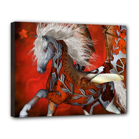 Awesome Steampunk Horse With Wings Canvas 14  X 11  by FantasyWorld7