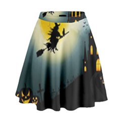 Halloween Landscape High Waist Skirt by Valentinaart