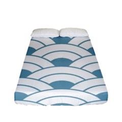 Art Deco Teal White Fitted Sheet (full/ Double Size) by NouveauDesign