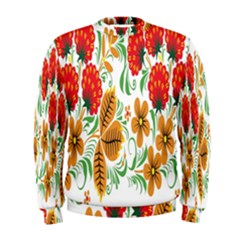 Flower Floral Red Yellow Leaf Green Sexy Summer Men s Sweatshirt by Mariart