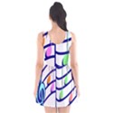 Music Note Tone Rainbow Blue Pink Greeen Sexy Scoop Neck Skater Dress View2