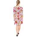 Wreaths Flower Floral Sexy Red Sunflower Star Rose Quarter Sleeve Front Wrap Dress	 View2