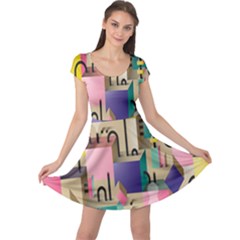 Magazine Balance Plaid Rainbow Cap Sleeve Dress by Mariart