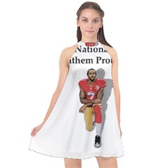 National Anthem Protest Halter Neckline Chiffon Dress  by Valentinaart