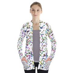 Paint On A White Background                            Women s Open Front Pockets Cardigan by LalyLauraFLM