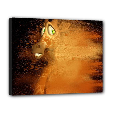 The Funny, Speed Giraffe Canvas 14  X 11  by FantasyWorld7