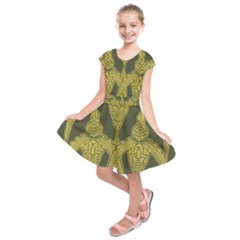 Art Nouveau Green Kids  Short Sleeve Dress by NouveauDesign