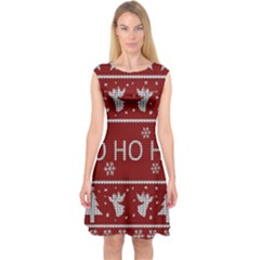 Ugly Christmas Sweater Capsleeve Midi Dress by Valentinaart