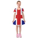 Union Jack Pencil Art Kids  Short Sleeve Velvet Dress View1