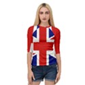 Union Jack watercolor drawing art Quarter Sleeve Raglan Tee View1