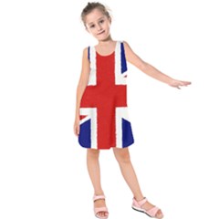 Union Jack Watercolor Drawing Art Kids  Sleeveless Dress by picsaspassion