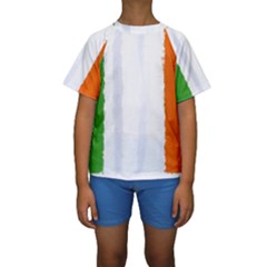 Flag Ireland, Banner Watercolor Painting Art Kids  Short Sleeve Swimwear by picsaspassion