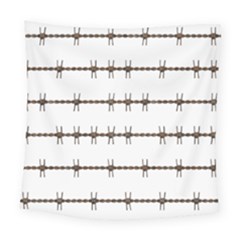 Barbed Wire Brown Square Tapestry (large) by Mariart