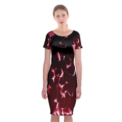 Lying Red Triangle Particles Dark Motion Classic Short Sleeve Midi Dress by Mariart