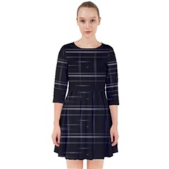 Stripes Black White Minimalist Line Smock Dress by Mariart