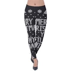 Ugly Christmas Sweater Velvet Leggings by Valentinaart