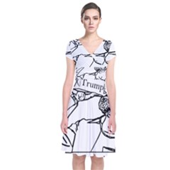 Trump Novelty Design Short Sleeve Front Wrap Dress by PokeAtTrump