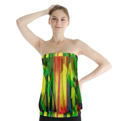 Abstract Vibrant Colour Botany Strapless Top by Celenk