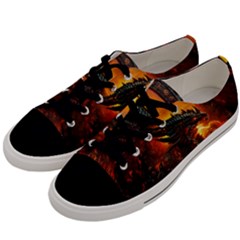 Dragon Legend Art Fire Digital Fantasy Men s Low Top Canvas Sneakers by Celenk