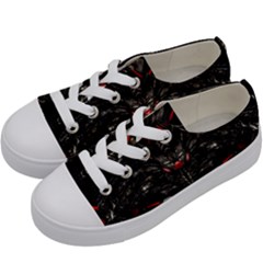 Black Dragon Grunge Kids  Low Top Canvas Sneakers by Celenk