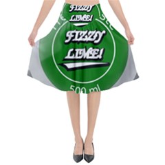 Fresh Taste Fizzy Lime Bottle Cap Flared Midi Skirt by Celenk