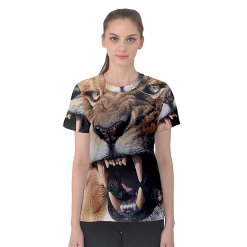 Male Lion Angry Women s Sport Mesh Tee by Celenk