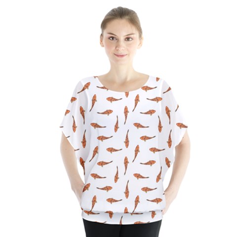 Koi Fishes Motif Pattern Blouse by dflcprintsclothing