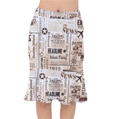 Vintage Newspapers Headline Typography Mermaid Skirt by yoursparklingshop