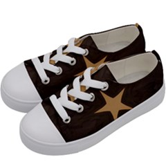 Rustic Elegant Brown Christmas Star Design Kids  Low Top Canvas Sneakers by yoursparklingshop