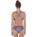 Red White Blue Kaleidoscopic Star Flower Design Criss Cross Bikini Set View2