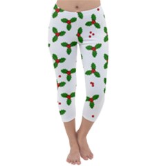 Christmas Pattern Capri Winter Leggings  by Valentinaart