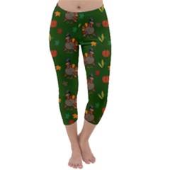 Thanksgiving Turkey  Capri Winter Leggings  by Valentinaart