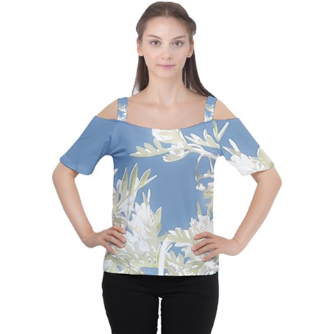 Nature Pattern Cutout Shoulder Tee by dflcprintsclothing