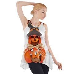 Funny Halloween Pumpkins Side Drop Tank Tunic by gothicandhalloweenstore