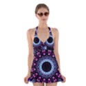 Kaleidoscope Shape Abstract Design Halter Dress Swimsuit  View1