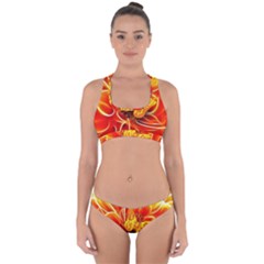 Arrangement Butterfly Aesthetics Orange Background Cross Back Hipster Bikini Set by Celenk