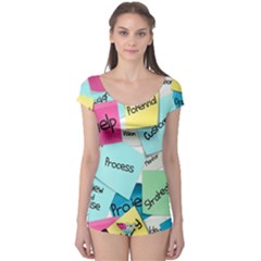 Stickies Post It List Business Boyleg Leotard  by Celenk