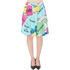 Stickies Post It List Business Velvet High Waist Skirt by Celenk