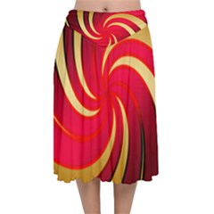 Tinker Color Share Many About Velvet Flared Midi Skirt by Celenk