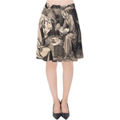 The Birth Of Christ Velvet High Waist Skirt by Valentinaart