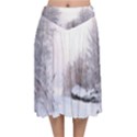 Winter Snow Ice Freezing Frozen Velvet Flared Midi Skirt View1