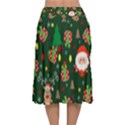 Santa and Rudolph pattern Velvet Flared Midi Skirt View2