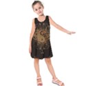 The Sign Ying And Yang With Floral Elements Kids  Sleeveless Dress View1