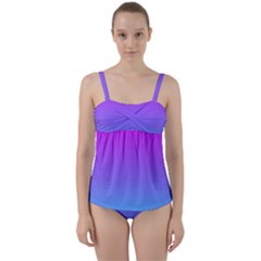 Pattern Twist Front Tankini Set by gasi