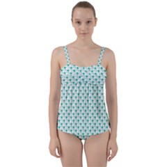 Pattern Twist Front Tankini Set by gasi