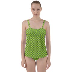 Pattern Twist Front Tankini Set by gasi