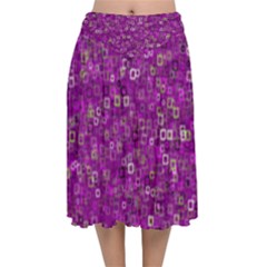 Pattern Velvet Flared Midi Skirt by gasi