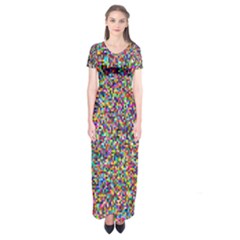 Pattern Short Sleeve Maxi Dress by gasi