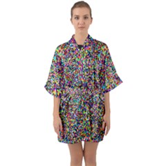 Pattern Quarter Sleeve Kimono Robe by gasi